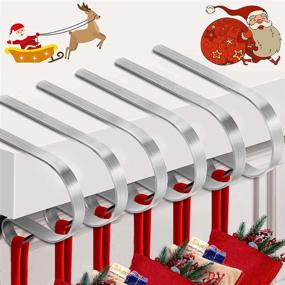img 4 attached to Set of 6 Non-Slip Stocking Holders for Mantle - Adjustable Stocking Hangers for Fireplace Christmas Party Decoration - YHHAFSFW Stocking Holder