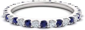 img 3 attached to Certified Gemstone and Diamond Wedding Ring: Diamondere 14K White Gold Eternity Band for Women, Stackable and available in US Sizes 4 to 9