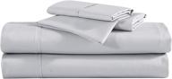 🛏️ eddie bauer 500 thread count signature solid collection queen sheet set - luxuriously soft & silky-smooth sateen cotton weave bedding in grey logo