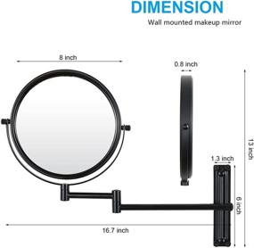img 1 attached to 🪞 Black Wall-Mounted Makeup Mirror: 10x Magnifying, Adjustable, Double-Sided, 360° Rotating Telescopic Design