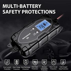 img 3 attached to 🔋 Efficient 6V/12V Car Battery Charger and Maintainer - Advanced 5-Amp Smart Automatic Trickle Charger with LCD Display and Pulse Repair - Ideal for Car, Motorcycle, Lawn Mower, Boat RV, SUV, ATV - Compatible with Sealed Lead Acid and Lithium Batteries