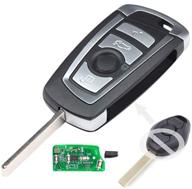 🔑 keyecu ews modified flip remote key: 4 button for bmw x5 z3 z4 2001-2005 hu92 blade - enhanced security & functionality logo