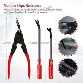 img 2 attached to 🔧 AUTOXEL BYNIIUR 88 Pcs Trim Removal Tool Kit: Automotive Interior Plastic Pry, Door Panel, Radio Auto Clip Pliers, Fastener Remover - Red
