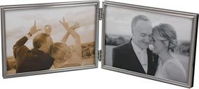 img 4 attached to 🖼️ Leadex Double Thin Edge Silver Plated Picture Frame: Horizontal Standing | 5x7 Inch | Velvet Back | Simple Classic Styling (Silver)