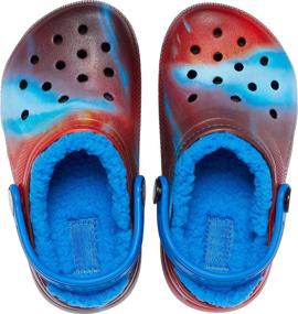 img 1 attached to 🌈 Crocs Kids' Classic Tie Dye Lined Clog: Cozy and Colorful Kids' Slippers