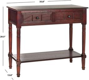 img 1 attached to 🎉 Stunning Safavieh American Homes Samantha Dark Cherry 2-Drawer Console Table - Organize Your Space in Style!