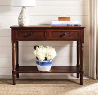 🎉 stunning safavieh american homes samantha dark cherry 2-drawer console table - organize your space in style! logo