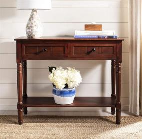 img 4 attached to 🎉 Stunning Safavieh American Homes Samantha Dark Cherry 2-Drawer Console Table - Organize Your Space in Style!