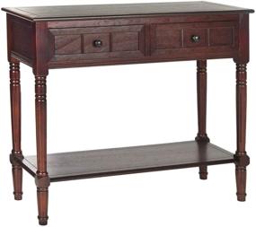 img 3 attached to 🎉 Stunning Safavieh American Homes Samantha Dark Cherry 2-Drawer Console Table - Organize Your Space in Style!