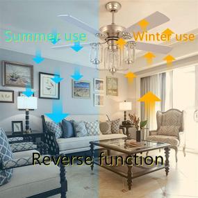 img 3 attached to Enhance Your Home's Décor with the 52Inch LED Vintage Ceiling Fan Classical Fan - Reversible Blades, 3 Speeds, and Mute Motor for Bedroom Living Room - Includes 3 Lights