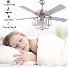 img 1 attached to Enhance Your Home's Décor with the 52Inch LED Vintage Ceiling Fan Classical Fan - Reversible Blades, 3 Speeds, and Mute Motor for Bedroom Living Room - Includes 3 Lights