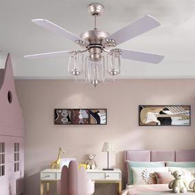 img 4 attached to Enhance Your Home's Décor with the 52Inch LED Vintage Ceiling Fan Classical Fan - Reversible Blades, 3 Speeds, and Mute Motor for Bedroom Living Room - Includes 3 Lights