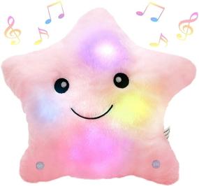 img 4 attached to Bstaofy Twinkle Star LED Musical Stuffed Animals – Lullaby Glow Pillow Plush Toys 🌟 for Kids. Perfect for Nighttime Companionship, Birthdays, and Christmas for Girls and Toddlers in Pink.