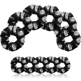 img 4 attached to Volleyball Scrunchies Elastic Ponytail Holders