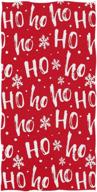 🎅 stylish christmas santa claus laugh hohoho snowflakes pattern soft bath towel - large hand towels for bathroom, hotel, gym, and spa (16 x 30 inches, red white) logo