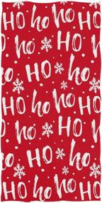 img 3 attached to 🎅 Stylish Christmas Santa Claus Laugh Hohoho Snowflakes Pattern Soft Bath Towel - Large Hand Towels for Bathroom, Hotel, Gym, and Spa (16 x 30 Inches, Red White)
