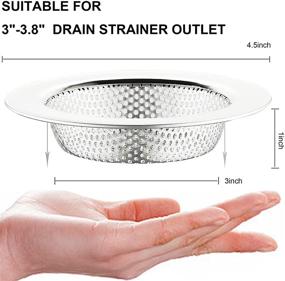 img 3 attached to ⚙️ LASSHSWA Stainless Steel Kitchen Sink Strainer: Large Wide Rim, 4.5" Diameter (2 Pack)