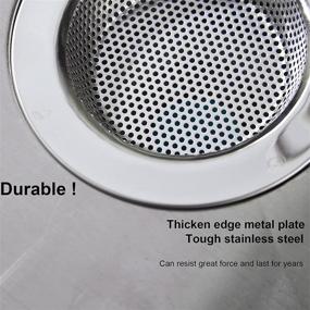 img 1 attached to ⚙️ LASSHSWA Stainless Steel Kitchen Sink Strainer: Large Wide Rim, 4.5" Diameter (2 Pack)