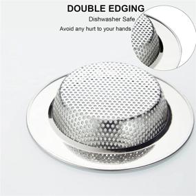 img 2 attached to ⚙️ LASSHSWA Stainless Steel Kitchen Sink Strainer: Large Wide Rim, 4.5" Diameter (2 Pack)