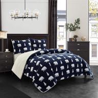 🐻 king size dearfoams mama bear jacquard comforter set with sherpa applique and sherpa reverse logo