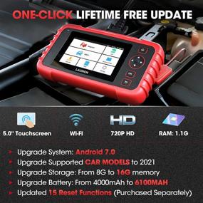img 3 attached to 🔧 2021 Новейший элитный сканер OBD2 CRP123X - автомобильные инструменты для ABS/SRS/двигателя/трансмиссии, считыватель кодов ошибок двигателя с сумкой, тест батареи, Android 7.0, AutoVIN, WiFi, пожизненное бесплатное обновление.