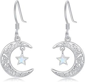 img 4 attached to Hypoallergenic 925 Sterling Silver Moon Star Earrings: Ideal Gift for Women, Girls, Mom, Daughter, Wife & Grandma