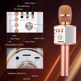 img 1 attached to BONAOK Wireless Bluetooth Karaoke Microphone: Portable 3-in-1 Handheld Mic Speaker for Smartphone & PC - Rose Gold