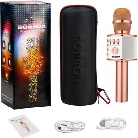 img 3 attached to BONAOK Wireless Bluetooth Karaoke Microphone: Portable 3-in-1 Handheld Mic Speaker for Smartphone & PC - Rose Gold