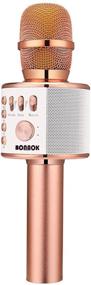 img 4 attached to BONAOK Wireless Bluetooth Karaoke Microphone: Portable 3-in-1 Handheld Mic Speaker for Smartphone & PC - Rose Gold