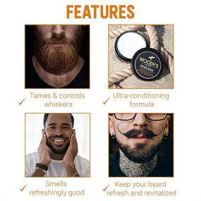 img 1 attached to 🧔 Woody's Beard Balm for Men - 2oz (1-Pack), Coconut Oil & Natural Beeswax Blend, Beard Conditioner & Styling Wax