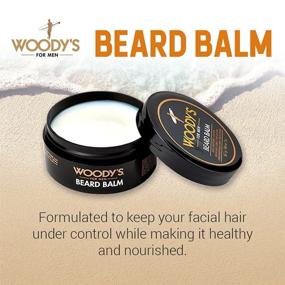 img 3 attached to 🧔 Woody's Beard Balm for Men - 2oz (1-Pack), Coconut Oil & Natural Beeswax Blend, Beard Conditioner & Styling Wax