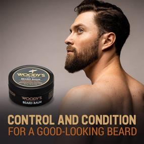 img 2 attached to 🧔 Woody's Beard Balm for Men - 2oz (1-Pack), Coconut Oil & Natural Beeswax Blend, Beard Conditioner & Styling Wax