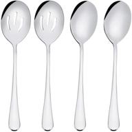 premium stainless steel buffet banquet serving spoon set, 4-piece, 🍴 includes 2 serving spoons and 2 slotted spoons, 8 3/4 inches logo