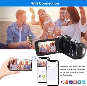 img 2 attached to 📷 Lovpo Camcorder Video Camera: 4K 30FPS WiFi Digital Recorder for YouTube Vlogging with Microphone, Remote Control, Lens Hood, Stabilizer