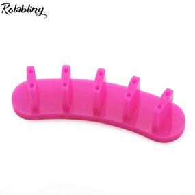 img 1 attached to Enhance Your Nail Art Skills with Rolabling 3pcs False Nail Art Tips Practice Display Stand Tool - Perfect for Gel Nail Polish DIY Training (Rose)