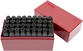 img 2 attached to 36 Piece Steel Metal Punch Letter and Number Stamp Stamping Kit Set with Case - 3/8 Inch Size