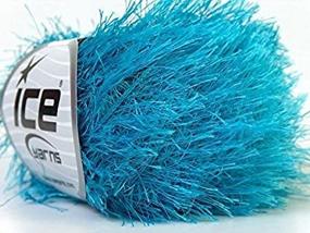 img 1 attached to 🧶 50 Gram Turquoise Blue Ice Eyelash Yarn (22778)