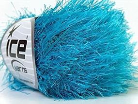 img 3 attached to 🧶 50 Gram Turquoise Blue Ice Eyelash Yarn (22778)