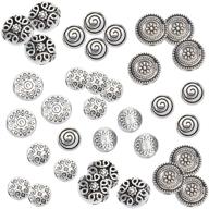 💎 ph pandahall 120pcs 6 styles tibetan spacer beads - antique silver flat round, star, spiral, flower, rhombus metal spacers for earring bracelet necklace jewelry making logo