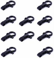 🔗 hewnda 10 sets of stainless steel bow shackles for umbrella rope bracelets - adjustable d buckle survival buckles in u shape (black) логотип