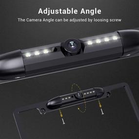 img 2 attached to 📸 Esky Car Night Vision Rear View Camera: Universal License Plate Frame with 170 Degree Viewing Angle & 7 Bright LEDs for Vehicle Reverse Backup, Waterproof & Sensitive