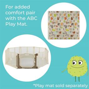 img 3 attached to 👶 Toddleroo by North States Superyard Ultimate 8 Panel Baby Play Yard: Safe Indoor/Outdoor Play Area. Portable with Travel Carrying Strap. Freestanding. 34.4 sq ft Enclosure (26" Tall, Ivory)