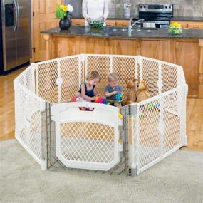 img 4 attached to 👶 Toddleroo by North States Superyard Ultimate 8 Panel Baby Play Yard: Safe Indoor/Outdoor Play Area. Portable with Travel Carrying Strap. Freestanding. 34.4 sq ft Enclosure (26" Tall, Ivory)