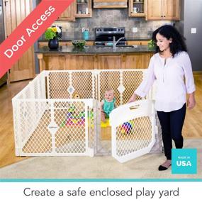 img 1 attached to 👶 Toddleroo by North States Superyard Ultimate 8 Panel Baby Play Yard: Safe Indoor/Outdoor Play Area. Portable with Travel Carrying Strap. Freestanding. 34.4 sq ft Enclosure (26" Tall, Ivory)