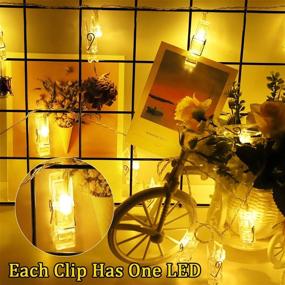 img 2 attached to 🌟 20ft LED Photo Clips String Lights with 40 LED Photo Clips - Battery Powered Starry Fairy Lights for Hanging Pictures, Cards, and Artwork - Perfect Addition to Wedding, Party, Christmas, Halloween, & Thanksgiving Decor