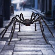 🕷️ libay halloween giant spider 6.6 ft - outdoor decorations | large fake hairy spider | scary furry spider props for yard | creepy black spider decoration logo