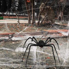 img 3 attached to 🕷️ Libay Halloween Giant Spider 6.6 Ft - Outdoor Decorations | Large Fake Hairy Spider | Scary Furry Spider Props for Yard | Creepy Black Spider Decoration