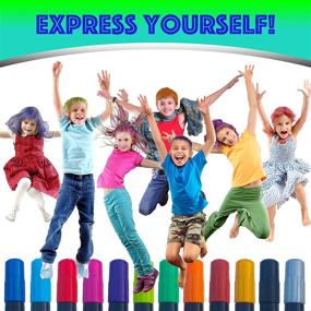 img 1 attached to 🎨 EPIC Hair Chalk for Girls &amp; Boys - 12 Large Pens - Great for Halloween! - Temporary Hair Color for Kids, Teens and Adults - Face Paint - Washable - Non Toxic - Boys and Girls Birthday Gift!