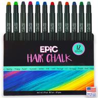 🎨 epic hair chalk for girls &amp; boys - 12 large pens - great for halloween! - temporary hair color for kids, teens and adults - face paint - washable - non toxic - boys and girls birthday gift! logo
