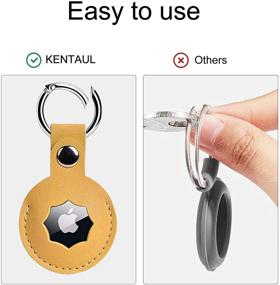 img 2 attached to KENTAUL- [2 Пакета] Кожаный держатель для Air Tag от Apple Air Tag Airtag Keychain 2 Пакета Кожаное Кольцо для AirTag Аксессуары для AirTag Чехол для Airtag (Желтый X 2)